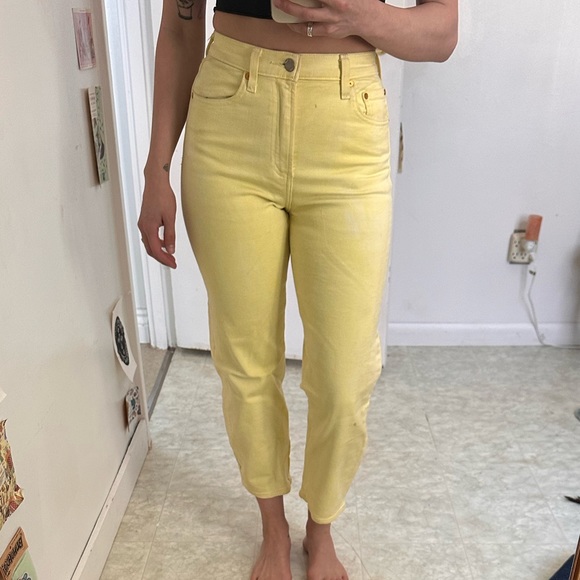 Denim Forum Joan Wide Leg Jeans, size 24. Legs sewn into straight leg, dyed. - Picture 4 of 7